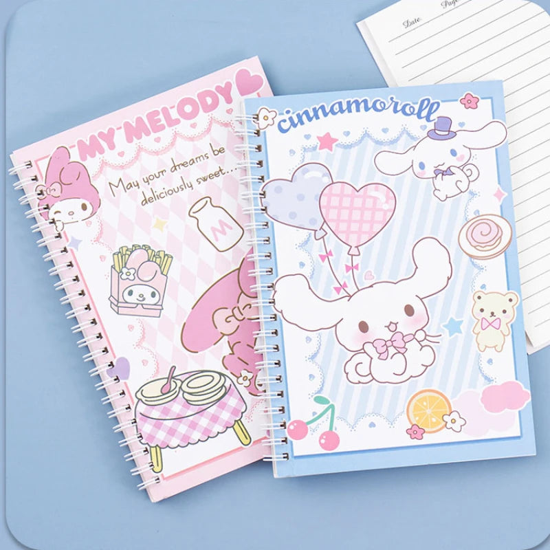 Kawaii Sanrio Kuromi Coil Notebook A5 Notebook Exercise Book Girls Cute Stationery Cinnamoroll Learning Stationery Notepad Diary
