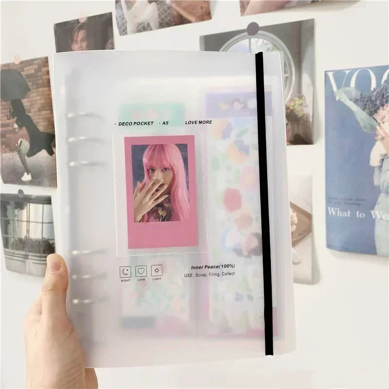 A5 3 Inch Photo Card Kpop Card Binder School Stationery Photocard Holder Photo Album Book Binder Filler Pages Home Decor Garden